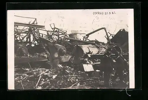 AK Oppau, Trümmer nach einer Explosion am 21.9.21