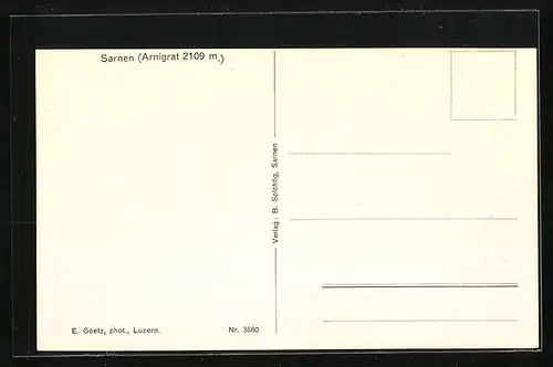 AK Sarnen, Ortstotale mit Arnigrat