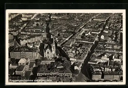 AK Mannheim, Fliegeraufnahme der Stadt