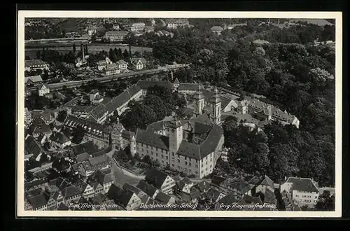 AK Bad Mergentheim, Deutschordens-Schloss vom Flugzeug aus