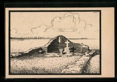 Künstler-AK Wilhelmshaven, Banter Ruine