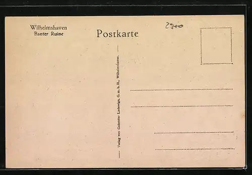 Künstler-AK Wilhelmshaven, Banter Ruine