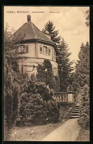 AK Mainau /Bodensee, Parkmotiv von der Insel