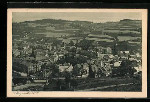 AK Klingenthal im V., Totalansicht von einem Berg aus