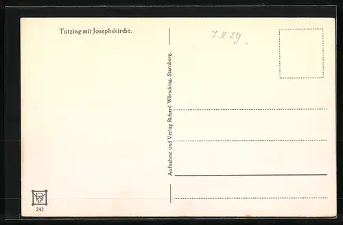 AK Tutzing, Ortsansicht mit Josephskirche