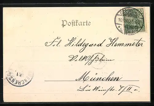 AK Schwerin, Partie aus dem Burggarten