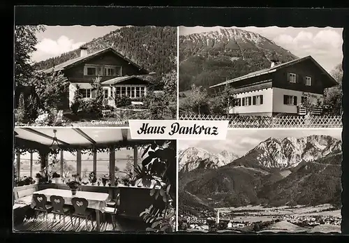 AK Pfronten-Steinach im Allgäu, Haus Pankraz mit Gartenterrasse und Aufenthaltsraum, Breitenberg und Rossberg