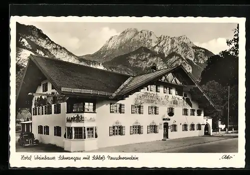 AK Schwangau, Hotel Weinbauer mit Schloss Neuschwanstein