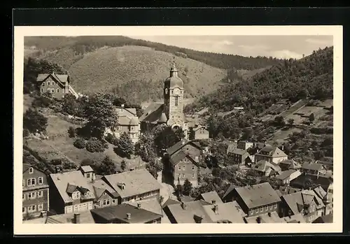 AK Lauscha /Thür, Teilansicht von einem Berg aus