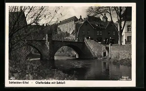 AK Schleiden /Eifel, Olefbrücke mit Schloss