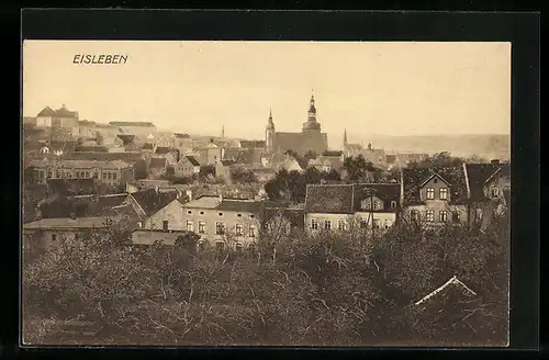 AK Eisleben, Stadtansicht aus der Vogelschau