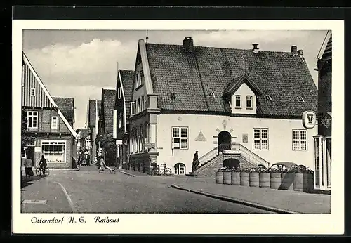 AK Otterndorf N. E., Strassenpartie am Rathaus