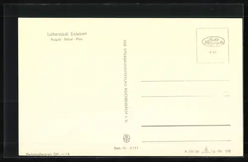 AK Lutherstadt Eisleben, August-Bebel-Plan