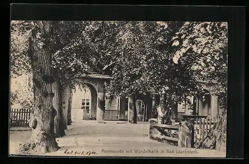 AK Bad Lauchstedt, Promenade mit Wandelhalle