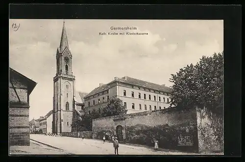 AK Germersheim, Kath. Kirche mit Klosterkaserne