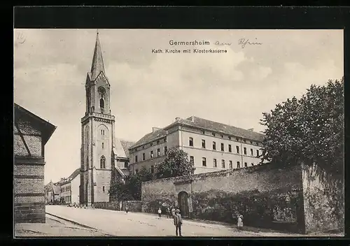 AK Germersheim, Kath. Kirche mit Klosterkaserne