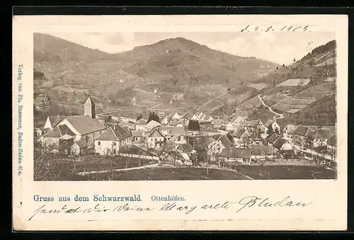 AK Ottenhöfen i. Schwarzwald, Totalansicht aus der Vogelschau