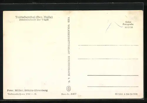 AK Teutschenthal (Bez. Halle), Zentralschule der VdgB