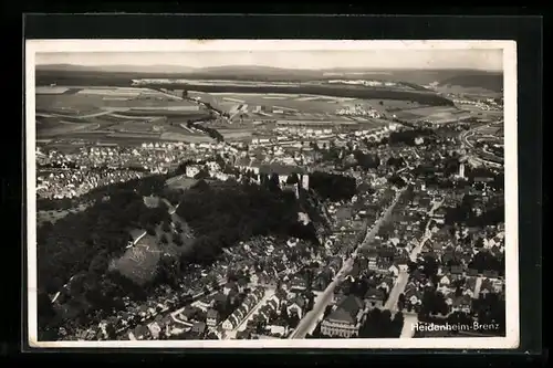 AK Heidenheim-Brenz, Totalansicht vom Flugzeug aus