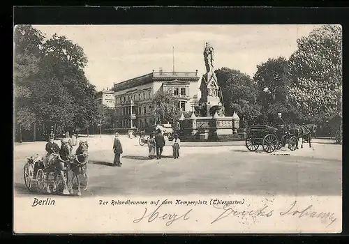 AK Berlin, Der Rolandbrunnen auf dem Kemperplatz (Tiergarten)