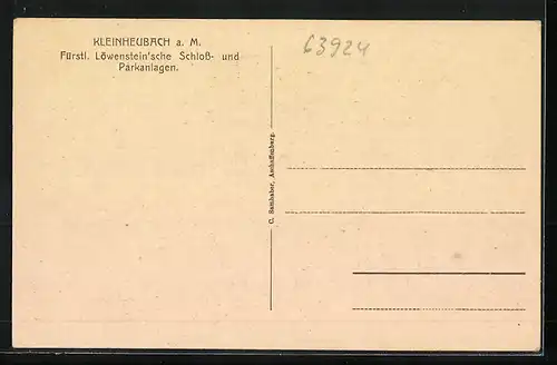 AK Kleinheubach a. M., Fürstl. Löwenstein`sche Schloss- und Parkanlagen