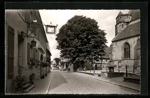 AK Michelstadt im Odenwald, Blick vom Kirchplatz zum Rathaus