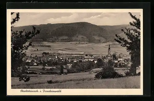 AK Stadtsteinach im Frankenwald, Totalansicht von einem Berg aus