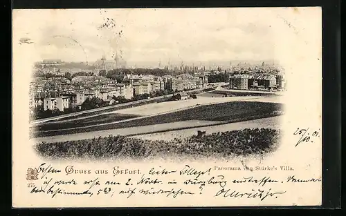 AK Erfurt, Panorama von Stürk`s Villa