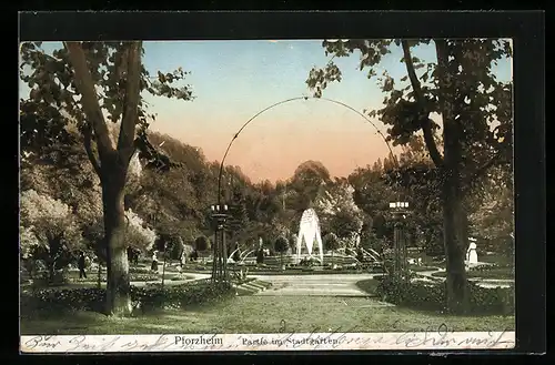 AK Pforzheim, Partie im Stadtgarten