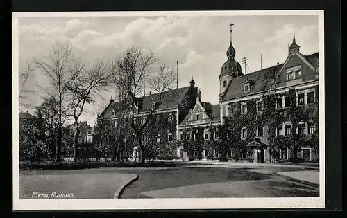 AK Riesa, Blick zum Rathaus