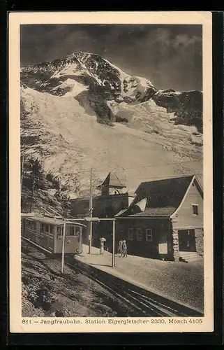 AK Jungfraubahn, Station Eigergletscher und Mönch, Bergbahn