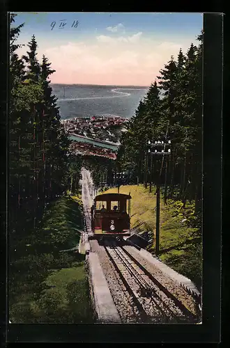 AK Heidelberg, Die elektr. Bergbahn n. d. Königstuhl