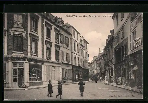 AK Mantes, Rue Thiers, La Poste