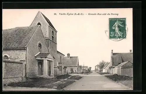 AK Vieille-Eglise, Grande Rue cote du Perray