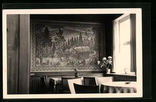 AK Schmiedefeld am Rstg., V.E.B. Zeiss Ferienheim mit Berggaststätte, Stube im Stutenhaus