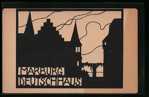 Künstler-AK Marburg a. Lahn, das Deutschhaus