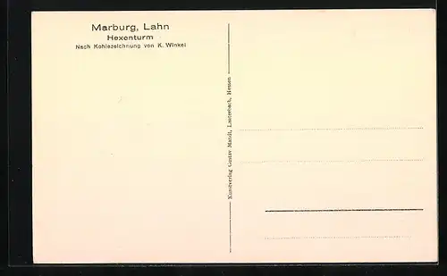 Künstler-AK Marburg, Partie am Hexenturm