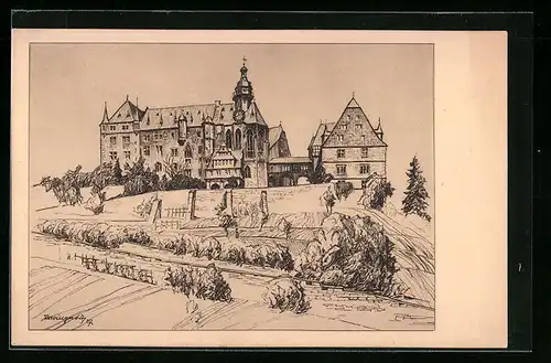 Künstler-AK Marburg, Schloss