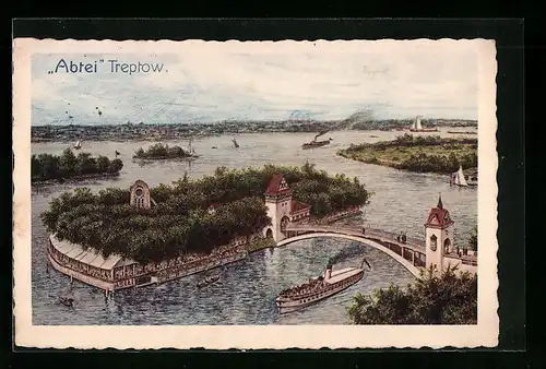 Künstler-AK Berlin, Brücke zur Abtei Treptow