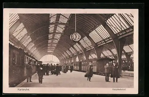 AK Karlsruhe, Hauptbahnhof, Bahnsteig