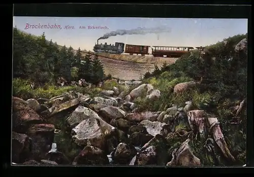 AK Brockenbahn, Harz, Am Eckerloch, Bergbahn
