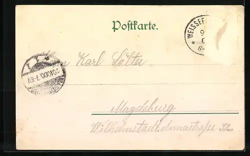 AK Weisser Hirsch, Luisenhof mit Drahtseilbahn