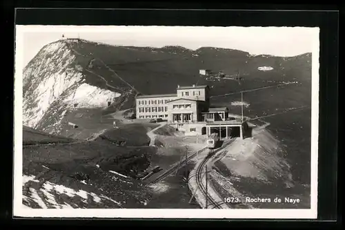 AK Rochers de Naye, Bergbahn vor Station