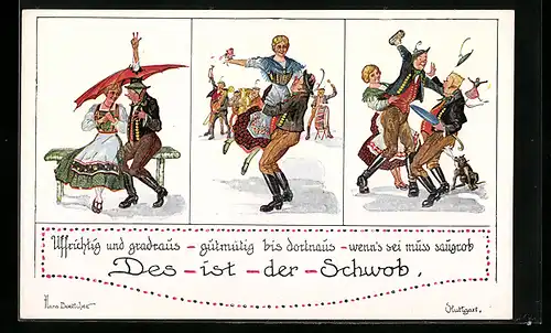 Künstler-AK Hans Boettcher: Des ist der Schwob