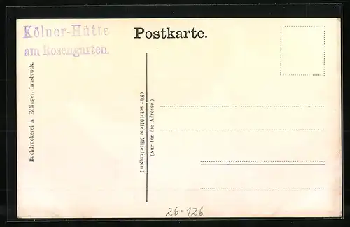 Künstler-AK Edward Theodore Compton: Kölnerhütte am Tschagerjoch