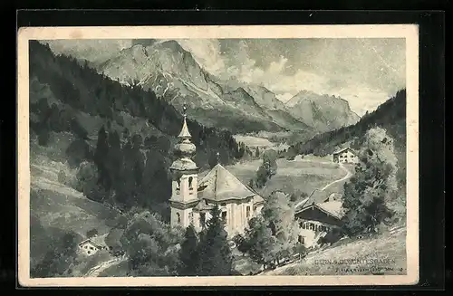 Künstler-AK Edward Harrison Compton: Gern bei Berchtesgaden