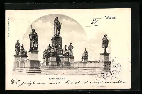 AK Worms, vor dem Lutherdenkmal