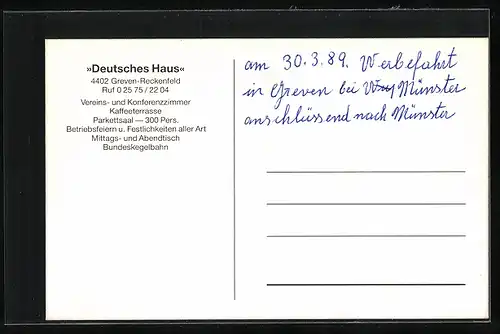 AK Reckenfeld in Westf., Gasthaus Deutsches Haus, Konferenzzimmer, Klubzimmer