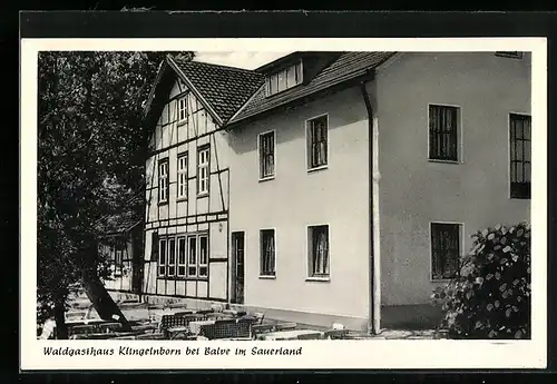 AK Balve im Sauerland, vor dem Waldgasthaus Klingelborn