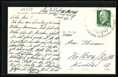 AK Neustrelitz, Gutenbergstrasse